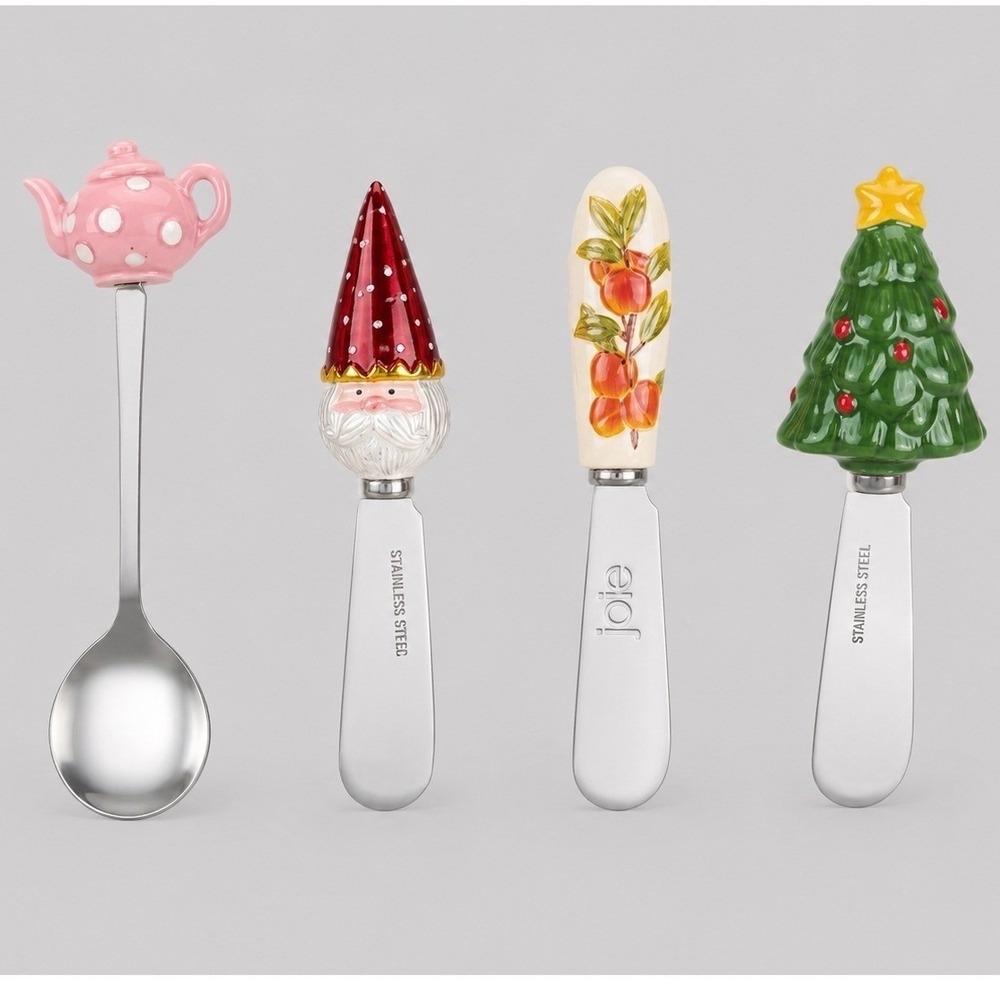 Lot 4 Novelty Cheese Butter Spreaders Gnome Tree Teapot Joe Vintage Set